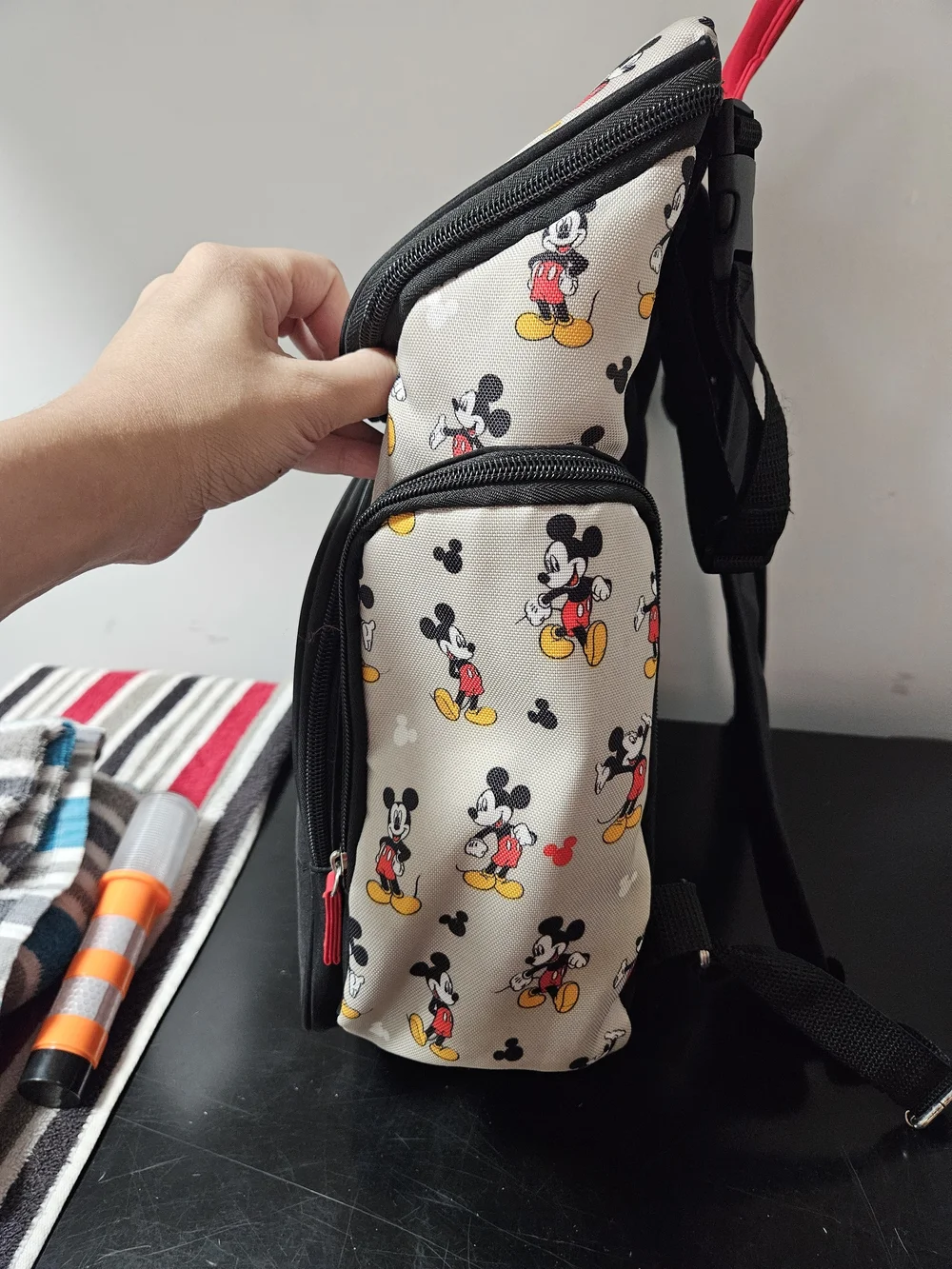 Disney Mickey Mouse Kids Backpack - Black & Beige